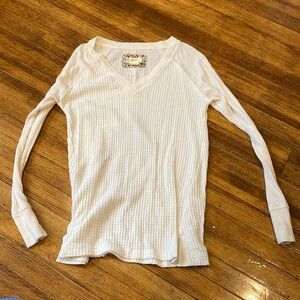 White long sleeve shirt from Anthropologie